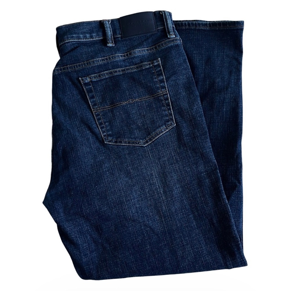 Lucky Brand Mens 181 Relaxed Straight 40x31 Dark Wash Denim Blue Jeans Stretch